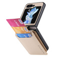 Etui do Samsung Galaxy Z Flip7 FE / Z Flip6, Card Slot Ring Case, beżowe