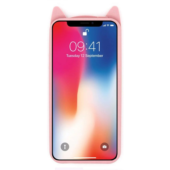 Etui 3D KOT do iPhone X / XS, Pink