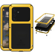 Etui Love Mei do Samsung Galaxy S25+ Plus, pancerne ze szkłem, żółte