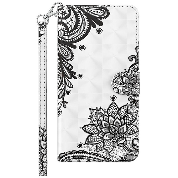 Etui z klapką do Xiaomi Redmi 13C / Poco C65, Wallet, Lace Flower białe