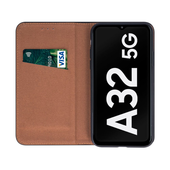 Skórzane Etui Wallet do Samsung Galaxy A32 5G, czarne