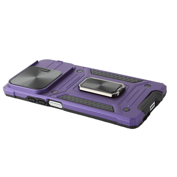Etui pancerne do Xiaomi Redmi Note 13 5G, CamShield Slide, fioletowe + Szkło Hartowane 9H