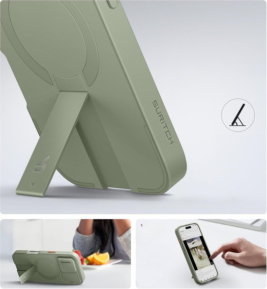 Etui do iPhone 16 Pro, Suritch Shockproof, do MagSafe, zielone