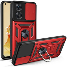 Etui pancerne do Oppo Reno8 T, CamShield Slide, czerwone