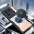 Etui do Motorola Edge 50 Ultra, z blaszką magnetyczne, przezroczyste / czarne