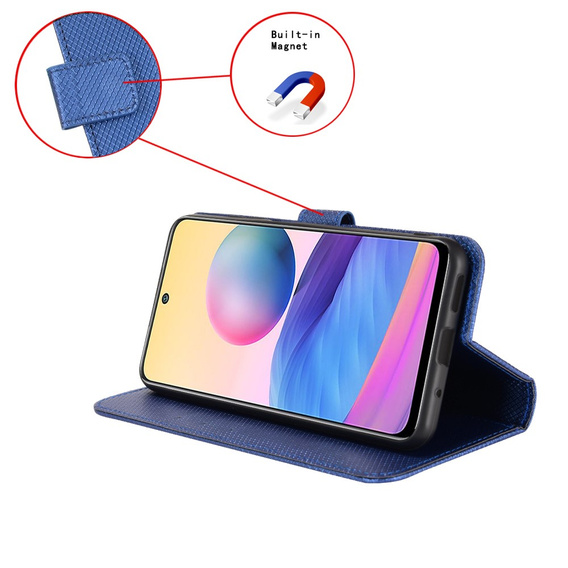 Etui z klapką do Oppo A38 4G / Oppo A18 4G, Wallet Smart Magnet, niebieskie