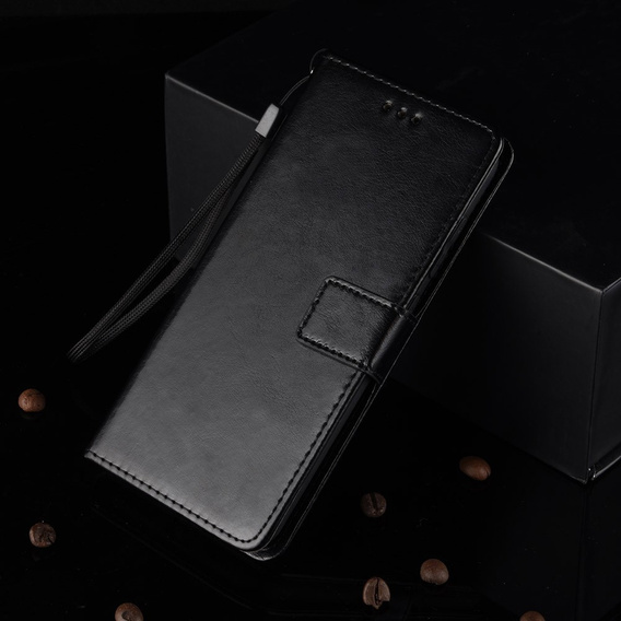 Etui z klapką do Oukitel WP5, Crazy Horse Wallet, czarne