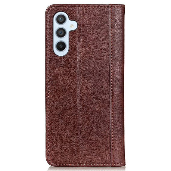 Etui do Samsung Galaxy S24, Wallet Litchi Leather, brązowe