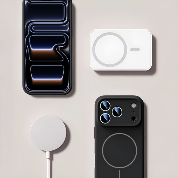 Etui silikonowe do iPhone 17 Pro Max, do MagSafe, antywstrząsowe, czarne