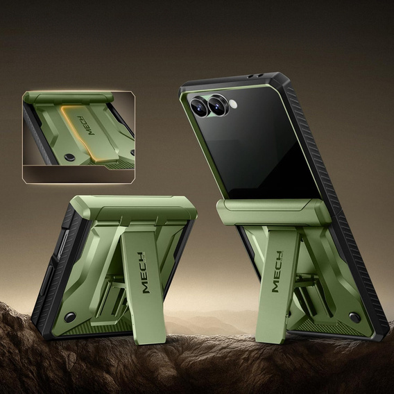 Etui Tongate MECH z MagSafe do Samsung Galaxy Z Flip7 FE / Z Flip6, zielone
