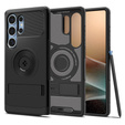 Etui Spigen do Samsung Galaxy S25 Ultra Slim Armor MagSafe, Czarne + Szkło hartowane 9H