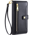 Etui z klapką do iPhone 14, Wallet Zipper Pocket, czarne