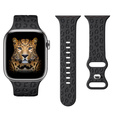 Pasek Silikonowy do Apple Watch 1/2/3/4/5/6/7/8/9/10/11/SE Ultra 1/2/3 42/44/45/46/49mm, Leopard, Czarny