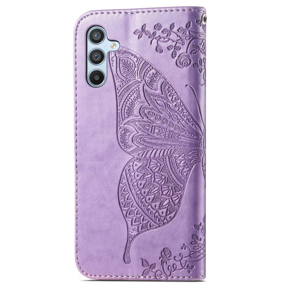 Etui z klapką do Samsung Galaxy A17 5G, portfelowe, Motyl, fioletowe
