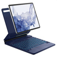 Etui z klawiaturą do Samsung Galaxy Tab S10+/ S9+/ S8+/ S7+/ S7 FE, Dexnor Magnetic Keyboard Touchpad, niebieskie