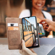 Etui CASEME do Samsung Galaxy M33 5G, Leather Wallet Case, brązowe