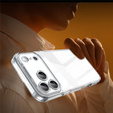 Etui silikonowe do iPhone 17 Pro Max, z twardym tyłem, transparentne