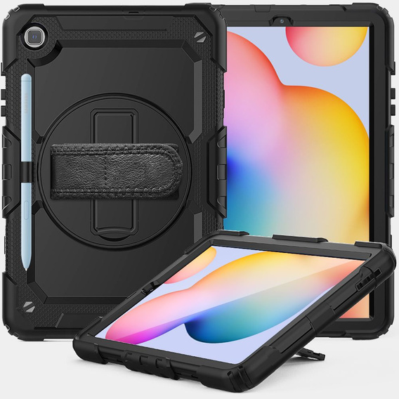 Etui pancerne do Samsung Galaxy Tab S6 Lite 10.4" 2020/2022/2024, ochronne 360 z miejscem na rysik, Czarne