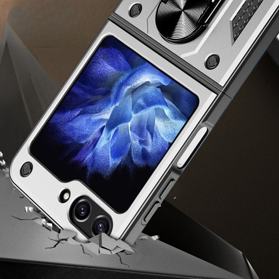 Etui pancerne do Samsung Galaxy Z Flip5 5G, Nox Case Ring, srebrne