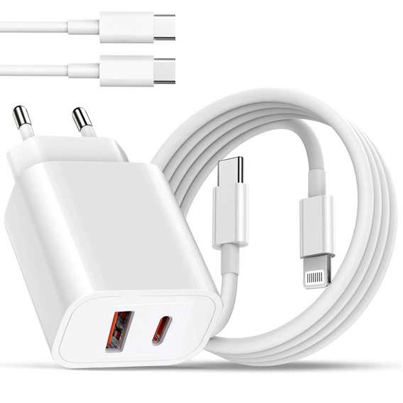 Szybka ładowarka USB-C 20W z kablem lightning 1m do iPhone – szybkie i bezpieczne ładowanie każdego dnia