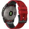 Pasek Silikonowy do Garmin Fenix 5/6/7 Forerunner 965/955/945/935 22mm, Czerwony / Czarny