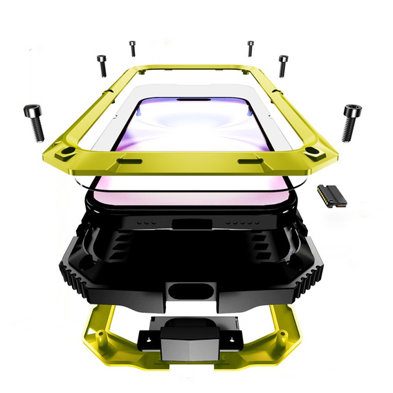 Etui R-JUST z podstawką i wbudowanym szkłem do iPhone 17