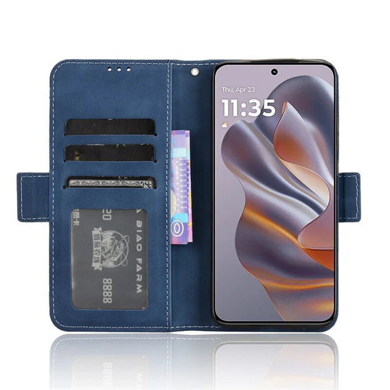 Etui z klapką do Motorola Edge 50 Neo / Motorola ThinkPhone 25, Card Slot, granatowe