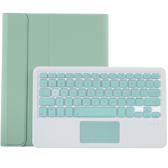 Etui z klawiaturą do Lenovo Tab P11 J606F / Tab P11 5G / P11 + Plus, TouchPad Keyboard, Jasnozielone