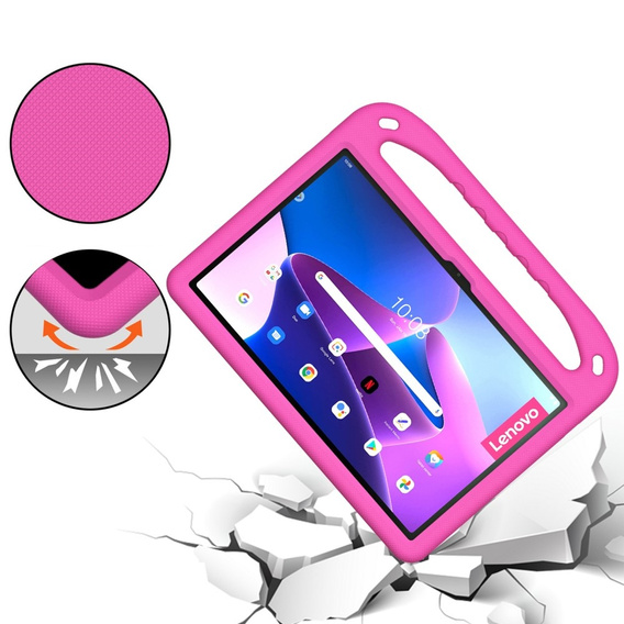 Etui dla dzieci do Lenovo Tab P11 Gen 2 TB350FU TB350XU 11.5", dziecięce z uchwytem, Różowe