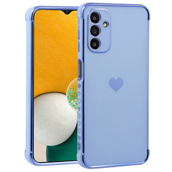 Zestaw Etui do Samsung Galaxy A13 5G, Electro heart, Niebieskie + Szkło