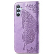 Etui z klapką do Samsung Galaxy A17 5G, portfelowe, Motyl, fioletowe