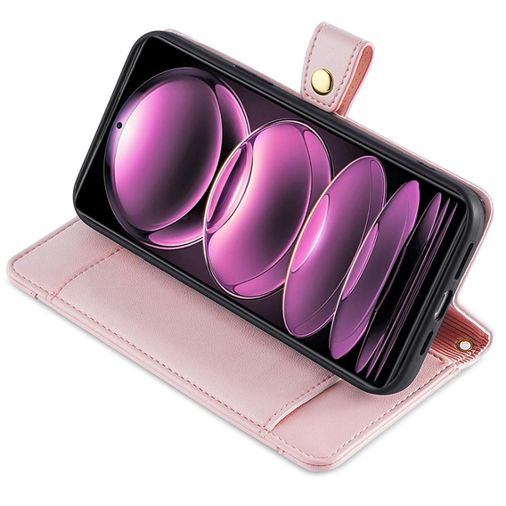 Etui z klapką do Xiaomi 13T / 13T Pro / Redmi K60 Ultra Wallet Zipper Pocket, różowe