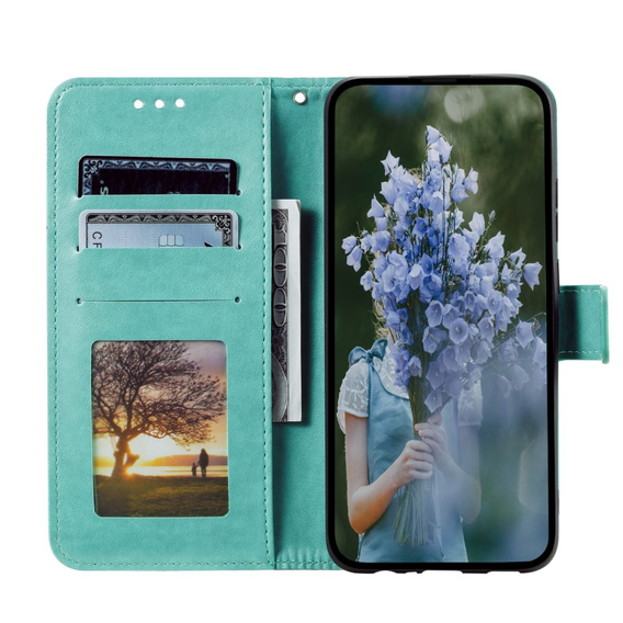 Etui z klapką do Samsung Galaxy A34 5G, Mandala, zielone