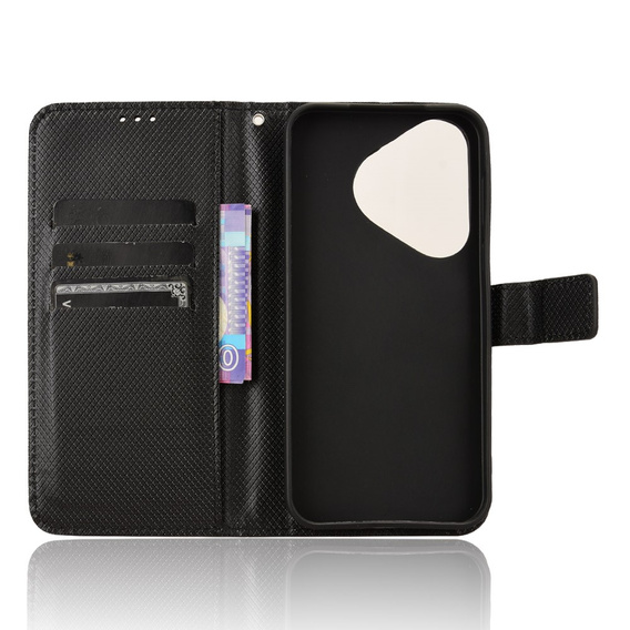 Etui z klapką do Huawei Pura 70, Wallet Smart Magnet, czarne