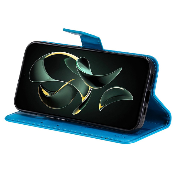 Etui z klapką do Xiaomi 13T / 13T Pro, Butterfly, niebieskie