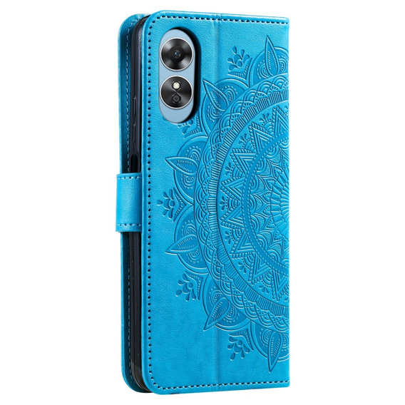 Etui z klapką do Oppo A17, Mandala, niebieskie