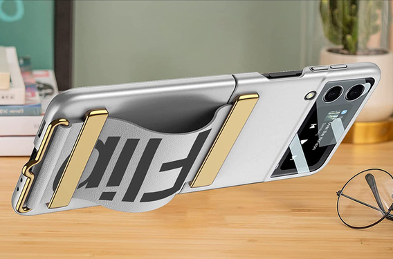 Etui GKK Letter Printed do Samsung Galaxy Z Flip3, Silver
