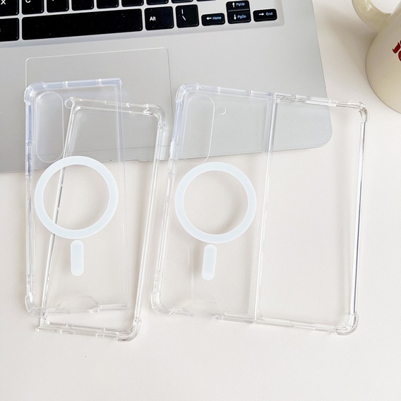 Etui do Samsung Galaxy Z Fold5 5G do MagSafe, Dropproof magnetyczne przezroczyste