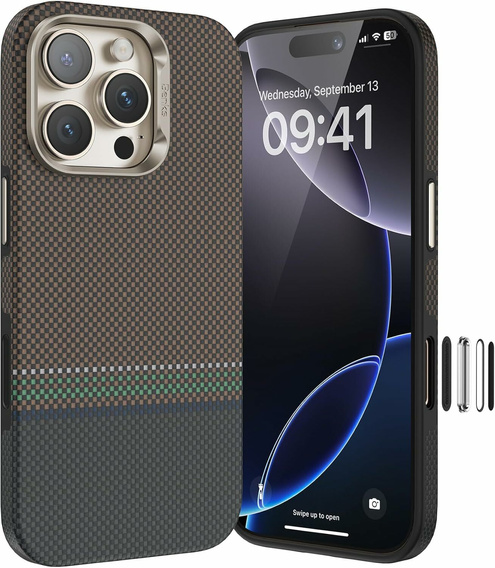 Etui BENKS Kevlar Magnetic Armor Pro Prestige 600D Y066 do MagSafe z aktywnym przyciskiem do iPhone 16 Pro Max