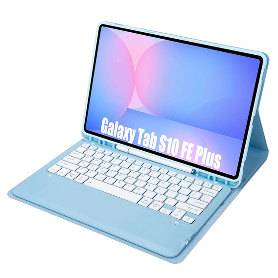 Etui z Klawiaturą Bluetooth do Samsung Galaxy Tab S10 FE+ X620 / X626B - niebieskie
