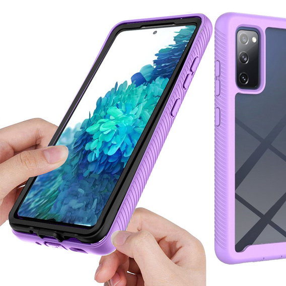 Etui do Samsung Galaxy S20 FE, Shockproof, z folią, fioletowe