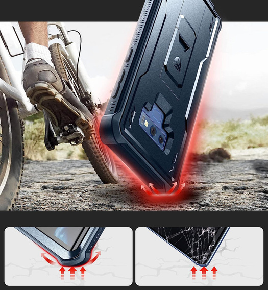Etui pancerne do Samsung Galaxy Note 9, Dexnor Full Body, granatowe