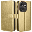Etui z klapką do Xiaomi Poco F6, Crazy Horse Wallet, złote