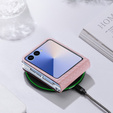 Etui Dux Ducis Bril Series do Samsung Galaxy Z Flip7 5G – różowe, skórzane