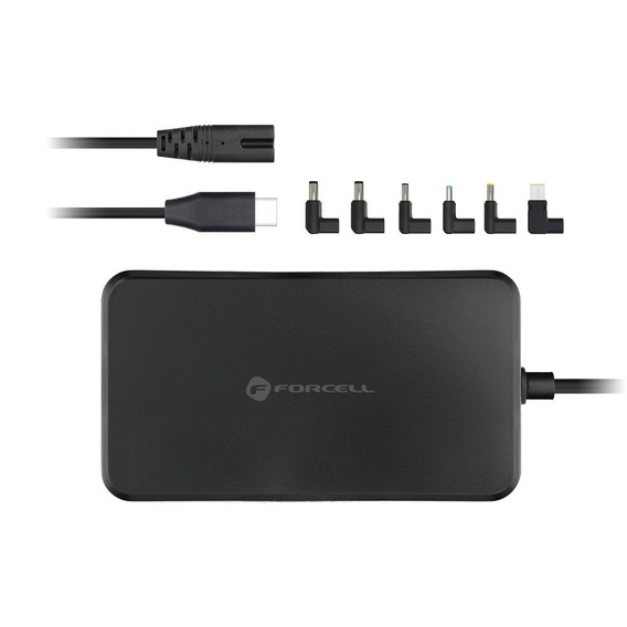 Uniwersalny zasilacz Forcell E856 USB-C 90W z wymiennymi końcówkami do laptopów