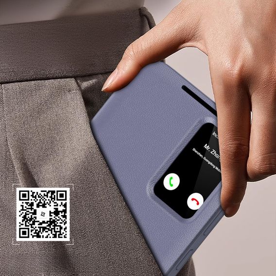 Etui z klapką do Samsung Galaxy S24 FE, Smart View Wallet, lawendowe