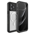 Etui Redpepper do iPhone 17 Pro Max, Wodoodporne IP68, do MagSafe, przezroczyste z czarnymi bokami