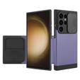 Pancerne etui do MagSafe na Galaxy S24 Ultra, ERBORD MagProtect Cam Slider, fioletowe