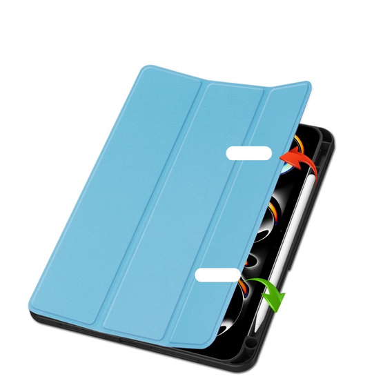 Etui do iPad Pro 11" 2024 (5 gen.), Smartcase z miejscem na rysik, niebieskie