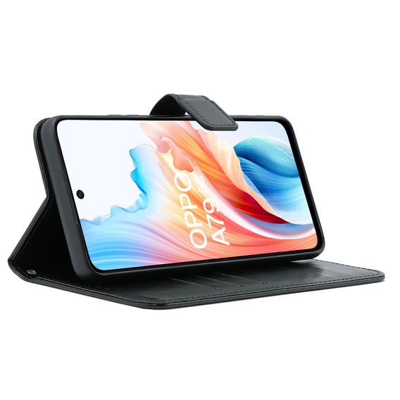 Etui z klapką do Oppo A79 5G, Crazy Horse Wallet, czarne